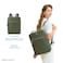 BOSTANTEN Leather Backpack 156 inch Laptop Bag Travel Casual Computer Backpack College Business Work Shoulder Bags with Trolley Sleeve for Women Men Olive Green