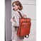 CLUCI Vegetable Tanned Full Grain Leather 156 inch Laptop Backpack Purse for Women Casual Daypack Travel Backpack Redbrown