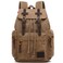 HuaChen Vintage Canvas Travel Backpack with Leather Trim Laptop Padded Sleeve Hidden Back Security Pocket Fits 14Inch M32 Brown