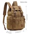 HuaChen Vintage Canvas Travel Backpack with Leather Trim Laptop Padded Sleeve Hidden Back Security Pocket Fits 14Inch M32 Brown