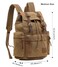 HuaChen Vintage Canvas Travel Backpack with Leather Trim Laptop Padded Sleeve Hidden Back Security Pocket Fits 14Inch M32 Brown