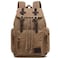 HuaChen Vintage Canvas Travel Backpack with Leather Trim Laptop Padded Sleeve Hidden Back Security Pocket Fits 14Inch M32 Brown