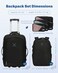 Hynes Eagle 2 in 1 Travel Backpack 22 inches Carry on Luggage 63L Rolling Backpack for Men Women with Packing Cubes 3PCS Set Black