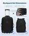 Hynes Eagle 2 in 1 Travel Backpack 22 inches Carry on Luggage 63L Rolling Backpack for Men Women with Packing Cubes 3PCS Set Black