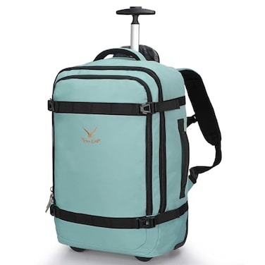 Hynes Eagle Rolling Backpack 42L Backpack with Wheels Airline Approved Carry on Luggage Laptop Travel Suitcase Bag for Women Men Mint Green