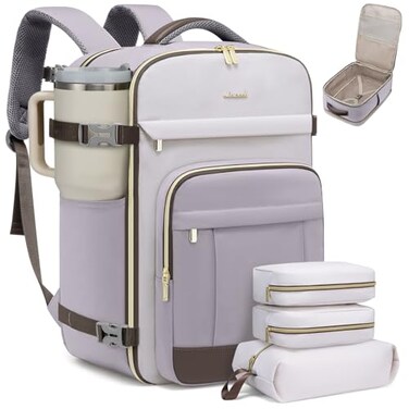 LOVEVOOK 40L Travel Backpack for Women Men 173 Inch Carry On Backpack Personal Item Backpack for Airlines Spacious and Durable Design with 3 Packing Cubes