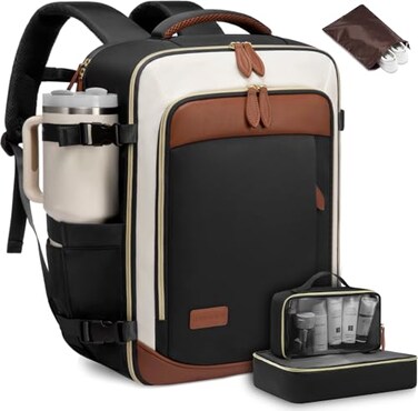 LOVEVOOK 50L Travel Backpack Carry On Airline Approved Large Backpack with 3 Packing Cubes TSA Travel Essentials Carry On Bag Waterproof Weekender Overnight Luggage Daypack Fits 18 Inch Laptop