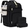 LOVEVOOK Carry on Backpack 50L Large Travel Backpack For Airplanes TSA Personal Item Travel Bag Waterproof Daypack Fits 18 Inch Laptop Business Weekender Overnight With 3 Packing Cubes Black