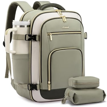 LOVEVOOK Carry On Travel Backpack For Women Flight Approved 40L Large Personal Item Backpack Travel Bag for Airplanes Business 17 Inch Laptop Backpack Weekender Overnight Daypack With 2 Cubes