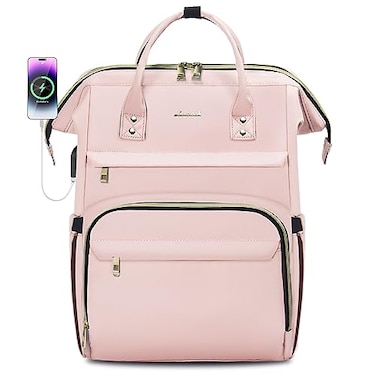 LOVEVOOK Laptop Backpack for Women156 Inch Professional Womens Travel Backpack Purse Computer Laptop Bag Nurse Teacher BackpackWaterproof College Work Bags Carry on Back Pack with USB Port Pink