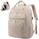 LOVEVOOK Laptop Backpack Women Teacher Backpack156 Inch Laptop Bag with USB PortWaterproof Daypack for Work Travel Antiquewhite