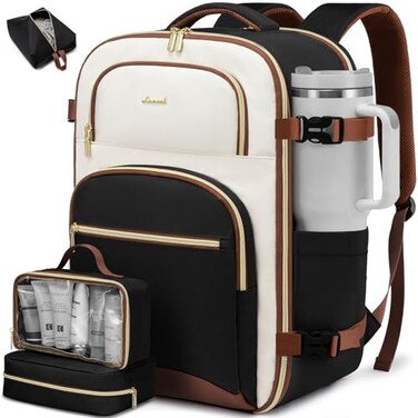 LOVEVOOK Travel Backpack for Women 50L Airline Approved Carry On Backpack Luggage with 3 Packing Cubes TSA Personal Item Travel Bag Waterproof Weekender Backpack Fits 173 Laptop