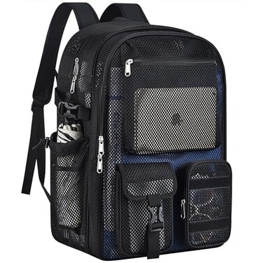 Slumou Mesh Backpack for School 36L Large Heavy Duty Mesh Backpacks for Adults Girls Boys Kids with Inner Laptop Compartment Mesh Schoolbag for Outdoor Hiking Beach