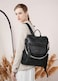 Shrrie Laptop Backpack for Women 156 inchTravel Leather Backpack Purse Nurse Teacher Carry on Backpack Computer BagProfessional WaterResistant College Business Work Casual DaypackTwotone Black