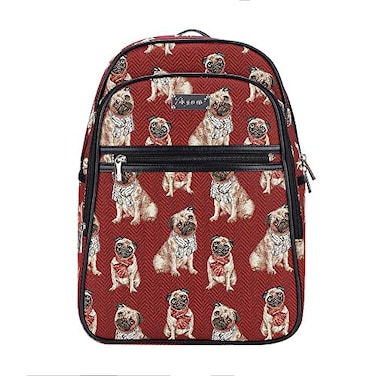 Signare Tapestry Backpack for Women Computer Rucksack Knapsack bookbags for women In Pug Dog Design BKPKPUG
