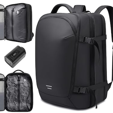 TANGCORLE TANGCOLR Vacuum Travel Backpack with Pump for Men Women 40L Expandable Vacpack Laptop Backpack Flight Approved with Vacuum Compression System