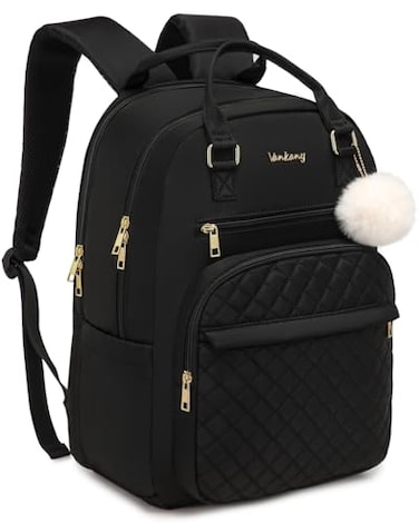 VANKANY Laptop Backpack Women School Backpack for Teen Girls Middle High School College Students Teacher Work Bag Nursing Bookbag Black