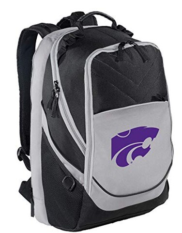 Broad Bay Kansas State Backpack KState Laptop Computer Bag Black Gray