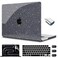 CISSOOK Sparkly Glitter Star Case for MacBook Pro 14 Inch M1 M2 M3 M4 M5 Ultra Thin Hard Shell Case Keyboard Cover Screen Protector for MacBook Pro 14 2021 2022 2023 2024 2025 2026 Glitter Black