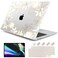 DONGKE Compatible with MacBook Air 13 inch Case 2021 2020 2019 2018 Release A2337 M1 A2179 A1932 with Retina Display Touch ID Plastic Hard Shell Keyboard Cover Golden Florals