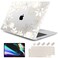 DONGKE Compatible with MacBook Air 13 inch Case 2021 2020 2019 2018 Release A2337 M1 A2179 A1932 with Retina Display Touch ID Plastic Hard Shell Keyboard Cover Golden Florals