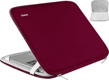 Hsmienk 14 inch Laptop Sleeve Upgrade Shockproof Protective Computer Cover Flip Case Briefcase Carrying Bag Compatible with 14 HP Lenovo Asus Acer Notebook Chromebook Computer Red