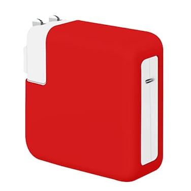 LCMOCICO 30W 35W Charger Protective Sleeve Case for MacBook Air 15 13 inch M2 A2941 2023 A2681 2022 2020 M1 A2337 A2179 Soft Silicone Power Adapter Cover for mac 13 inch Air A1932 2019 2018 Red
