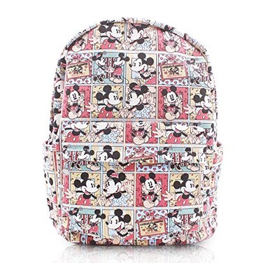 Finex Mickey Minnie Comic Style Canvas Backpack Casual Daypack with 15 in Laptop Storage Compartment