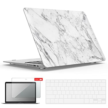 IBENZER Compatible with Old Version MacBook Air 13 Inch Case 20172010 Release Models A1466A1369 Plastic Hard Shell Case with Keyboard Screen Cover for Mac Air 13 White Marble A1301WHMB2