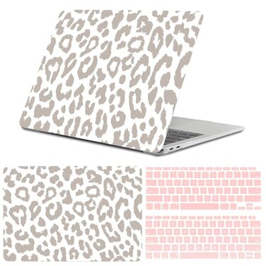 GABraden Compatible with MacBook Air 13 inch Case2020 2019 2018 ReleaseA2337 M1 A2179 A1932with Touch ID and 2 Pack Keyboard ProtectorsLaptop Plastic Hard ShellGrey Leopard Cheetah Pattern