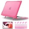 Batianda Heavy Duty Case for MacBook Air 13 inch 2020 A2179 A1932 A2337 M1 Chip with Touch ID Ergonomic Foldable Kickstand Holds 22lbs Matte Translucent Protective Cover Keyboard Skin Rose