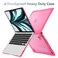 Batianda Heavy Duty Case for MacBook Air 13 inch 2020 A2179 A1932 A2337 M1 Chip with Touch ID Ergonomic Foldable Kickstand Holds 22lbs Matte Translucent Protective Cover Keyboard Skin Rose