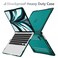 Batianda Heavy Duty Case for MacBook Air 13 inch 2020 A2179 A1932 A2337 M1 Chip with Touch ID Ergonomic Foldable Kickstand Holds 22lbs Matte Translucent Protective Cover Keyboard SkinDeep Teal