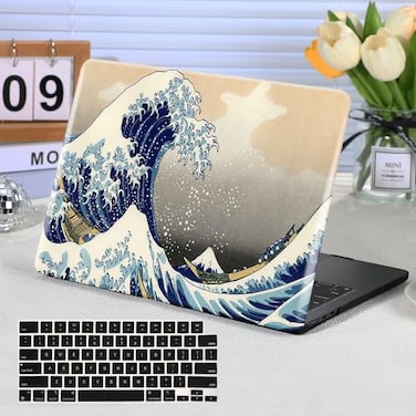 FUNUT Funut for MacBook Pro 13 inch Case 2024 2023 2022 20212016 M2 M1 A2338 A2251 A2289 A2159 A1989 A1706 A1708 Laptop Plastic Hard Shell MacBook Pro 13 Case Touch Bar Sea Wave
