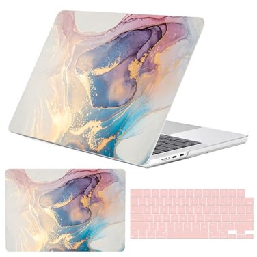 GABraden Compatible with MacBook Air 136 inch Case 20222025 Release M4 A3240 M3 A3113 M2 A2681Sturdy Protective Laptop Hard Shell Keyboard Cover for MacBook Air 13 inch CasePink Marble
