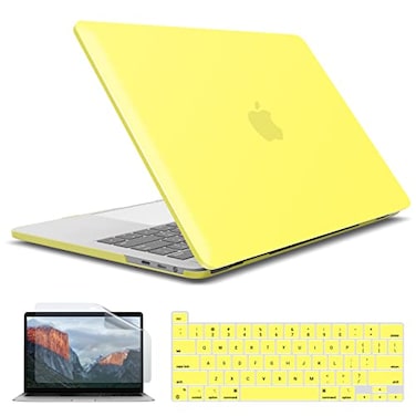 IBENZER Compatible with 2025 2024 M2 MacBook Pro 13 Inch Case 20252016 M1 A2338 A2289 A2251 A2159 A1989 A1706 A1708 Hardshell CaseKeyboard CoverScreen Film for MacPro 13 Yellow T13YW2