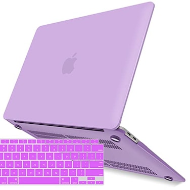 IBENZER Compatible with New MacBook Air 13 inch Case 2022 2021 2020 M1 A2337 A2179 A1932 Plastic Hard Shell Case with Keyboard Cover for Mac Retina Display with Touch ID Purple MMAT13PU1
