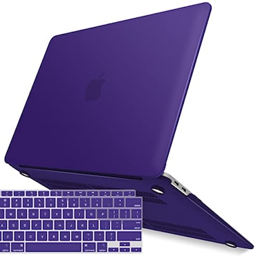 IBENZER Compatible with New MacBook Air 13 inch Case 2022 2021 2020 M1 A2337 A2179 A1932 Plastic Hard Shell Case with Keyboard Cover for Mac Retina Display with Touch ID Ultra Purple MMAT13UAPU1