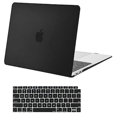 MOSISO Compatible with MacBook Air 13 inch Case M1 2021 2020 2019 2018 Release A2337 A2179 A1932 Touch ID Plastic Hard Shell CoverKeyboard Cover for MacBook Air 133 inch Case M1 Black