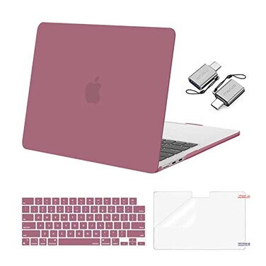 MOSISO Compatible with MacBook Air 13 inch Case M5 2026 M4 2025 M3 M2 20242022 A3449 A3240 A3113 A2681 Hard ShellKeyboard CoverScreen FilmType C for MacBook Air 136 inch Case Dusty Rose