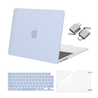 MOSISO Compatible with MacBook Air 13 inch Case M5 2026 M4 2025 M3 M2 20242022 A3449 A3240 A3113 A2681 Hard ShellKeyboard CoverScreen FilmType C for MacBook Air 136 inch Case Pastel Blue