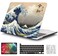 QCzyc Compatible with MacBook Pro 13 Inch Case M2M1 2025 20222017 A2338 A2289 A2251 A2159 A1989 A1706 A1708 Plastic Hard Shell CaseKeyboard CoverMac OS Keyboard Sticker Sea Wave