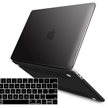 IBENZER Compatible with MacBook Pro 15 Inch Case 2019 2018 2017 2016 A1990 A1707 Plastic Hard Shell Case with Keyboard Cover for Mac Pro 15 Touch Bar Black T15BK1B
