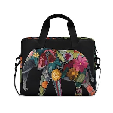 ALAZA Laptop Case Bag Sleeve Portable Crossbody Messenger Briefcase wStrap Handle 1517 inch Elephant
