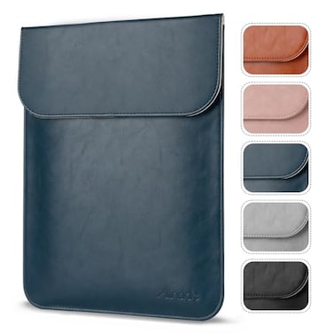 Allinside 1112 inch Laptop Sleeve Case Compatible with MacBook Air 11 20102015MacBook 12 20152017 Waterproof PU Leather Laptop Sleeve Bag Protective Vertical Case Cover Blue