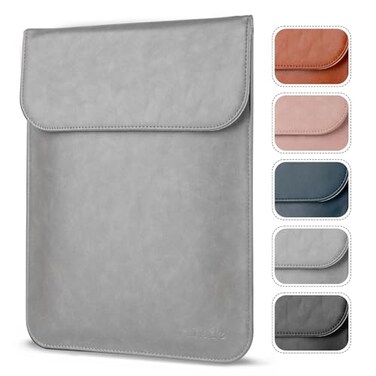 Allinside 13133 inch Laptop Sleeve Case for MacBook Pro 14 20212026MacBook Air 13 20102017MacBook Pro 13 20102015 Waterproof PU Leather Laptop Sleeve Bag Protective Vertical Case Cover Gray