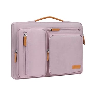 MOSISO 360 Protective Laptop Case 133 inch 13133 inch Laptop Sleeve Compatible with MacBook AirPro 13 Pro 14HP Dell Acer ASUSSide Open Carrying Case with 4 Zipper PocketsHandle Pastel Pink