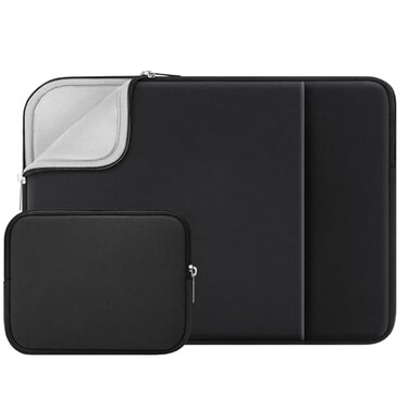 RAINYEAR make RAINYEAR 13 Inch Laptop Sleeve Compatible with 133 MacBook AirPro M1 M2 M3 M4 M5 A3449 A3240 A3113 A2681 A2338 Case Bag with Front Pocket Accessories Pouch Black Upgraded Version