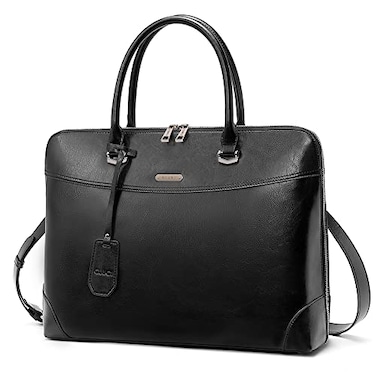 CLUCI Leather Briefcase for Women 156 Inch Laptop Business Vintage Slim Ladies Shoulder Bag