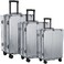 Sadnyy 3 Pieces Clear Luggage Cover PVC Suitcase Luggage Protector for 20 24 28 Luggage Waterproof CoverGray BorderRegular Style